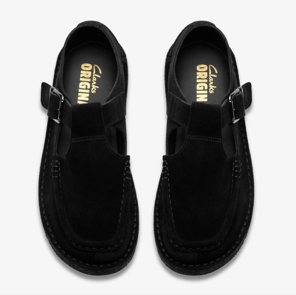 Clarks Originals Nomad T Bar Black Suede Size 8.5 - Picture 3 of 12